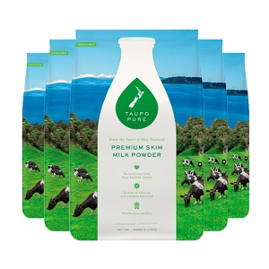 【新西兰直邮普通线CC清关】Taupo Pure 特贝优奶粉 1kg（6袋装）脱脂  保质期至2025年2月