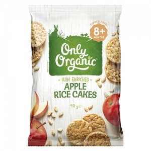 【超市采购】Only Organic 宝宝有机苹果米饼 8个月+ 40g（Apple）(疫情期间超市发货较慢，急单不接)