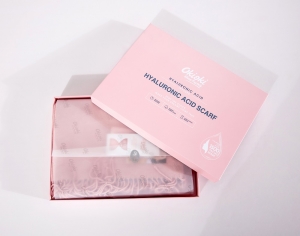 Okioki 玻尿酸围巾 粉色盒长流苏款-粉灰2号色