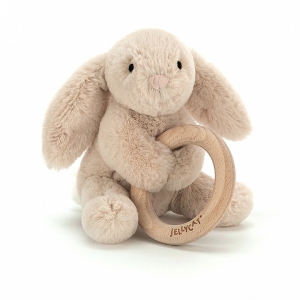 Jellycat 兔子木环玩具 14cm SHO4WB