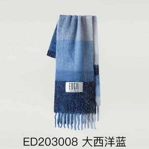 【国内仓包邮】EDGII 秋冬新款棉花糖系列 澳洲羊毛围巾-大西洋蓝