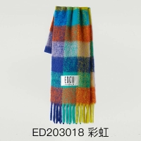 【国内仓包邮】EDGII 秋冬新款棉花糖系列 澳洲羊毛围巾-彩虹
