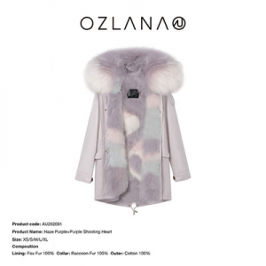 【澳洲仓一件包邮】OZLANA 秋冬新品派克服大衣 AU202091 雾霾紫+紫色穿云爱心