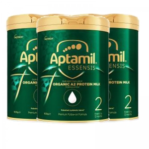 【新西兰直邮包邮普通线】Aptamil 有机A2蛋白奶2段（3罐） 参考效期2026年11月