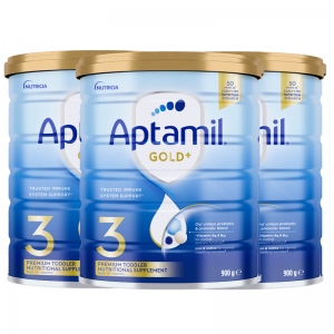 【新西兰直邮包邮保税BC清关快线】Aptamil 爱他美金装 3段（3罐） 900克（1-2岁）参考效期 2027年2月