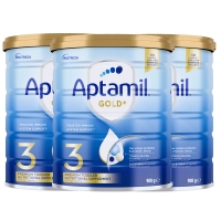 【新西兰直邮包邮保税BC清关快线】Aptamil 爱他美金装 3段（3罐） 900克（1-2岁）参考效期 2027年2月