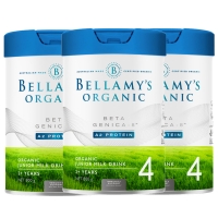 【新西兰直邮包邮普通线】Bellamy's 贝拉米有机A2-4段*3罐 参考效期2026年9月