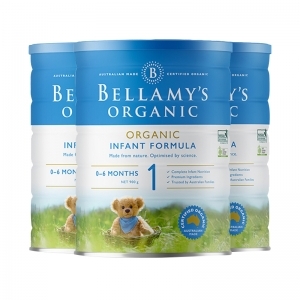 【新西兰直邮包邮-保税BC清关快线】Bellamy's 贝拉米有机奶粉 1段 *3罐 参考效期2026年9月