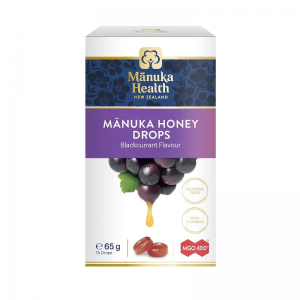 Manuka Health  蜜纽康MGO 400 麦卢卡蜂蜜润喉糖 黑加仑味 15粒  参考效期26.07