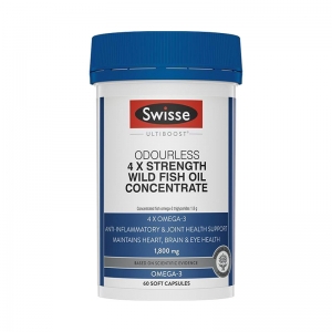 Swisse 无味高浓度4倍Omega-3 浓缩野生鱼油 60粒 参考效期28.08