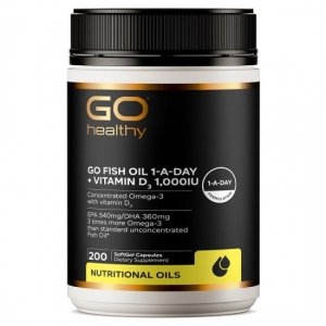 Go Healthy 高之源 鱼油+VD (一天一粒) 200粒 参考效期29.03